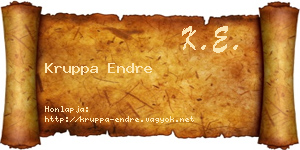 Kruppa Endre névjegykártya